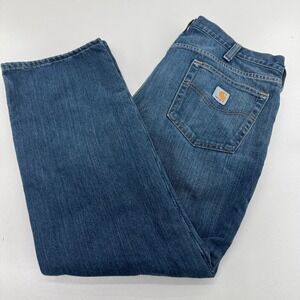 Carhartt Relaxed Fit Lined Jeans MENS Blue Medium Wash Denim SIZE 38 x 30